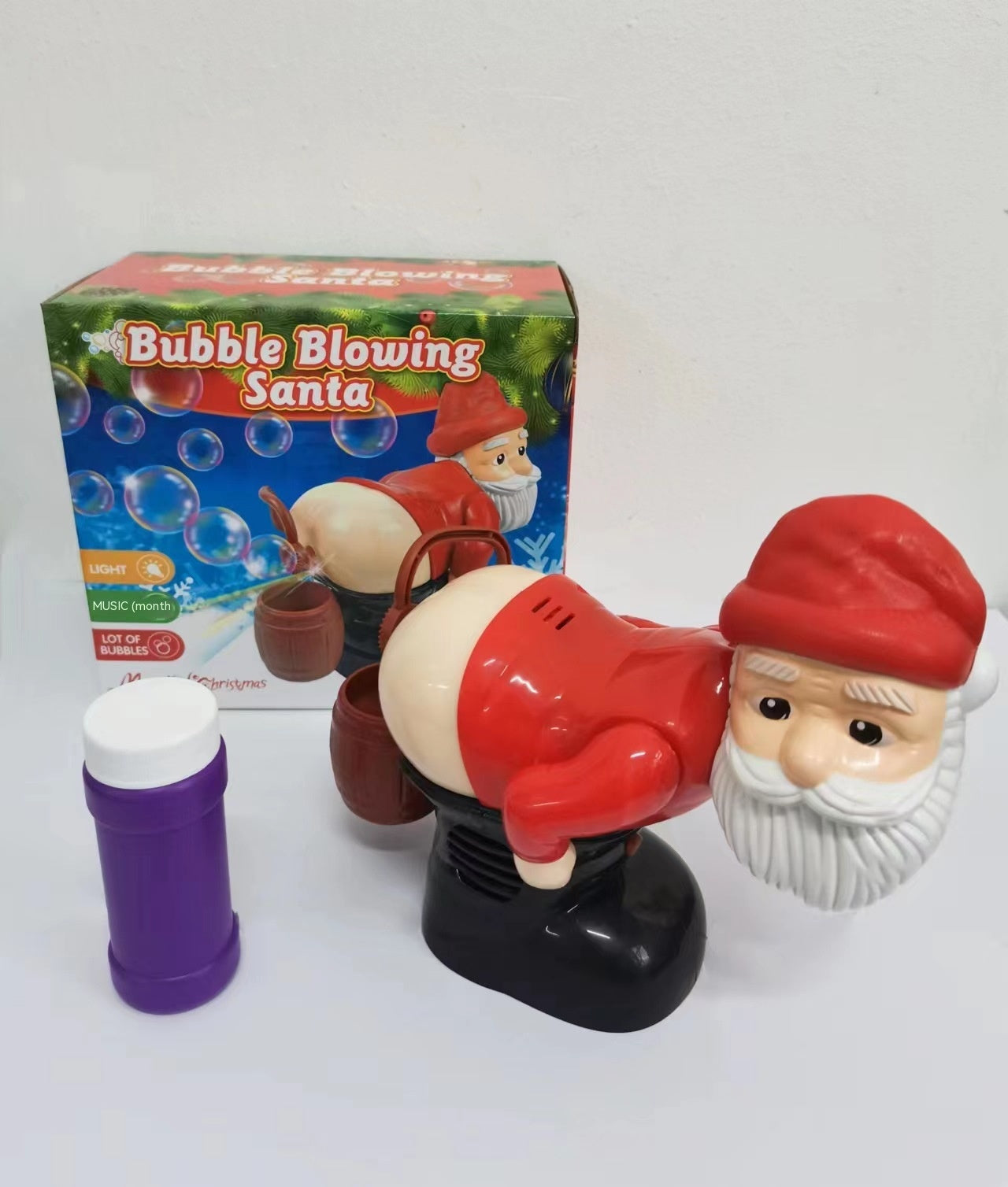 Funny Bubble Blowing Santa