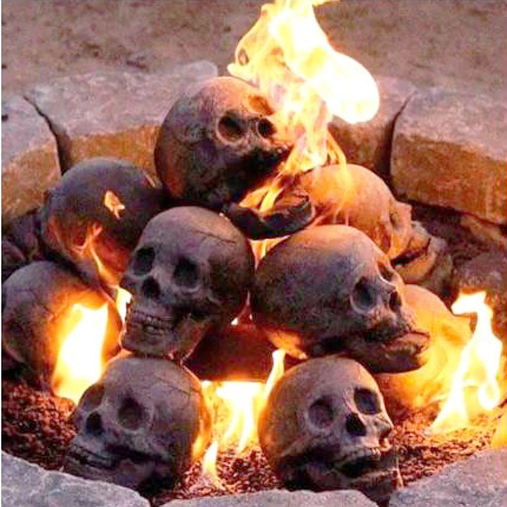 Halloween  Reusable Skeleton flame ceramic fireproof logs